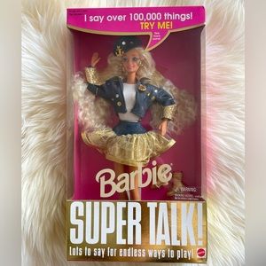 Battery Works! Super Talk Barbie Vintage 1994 Doll 12290 NRFB new crimped hair